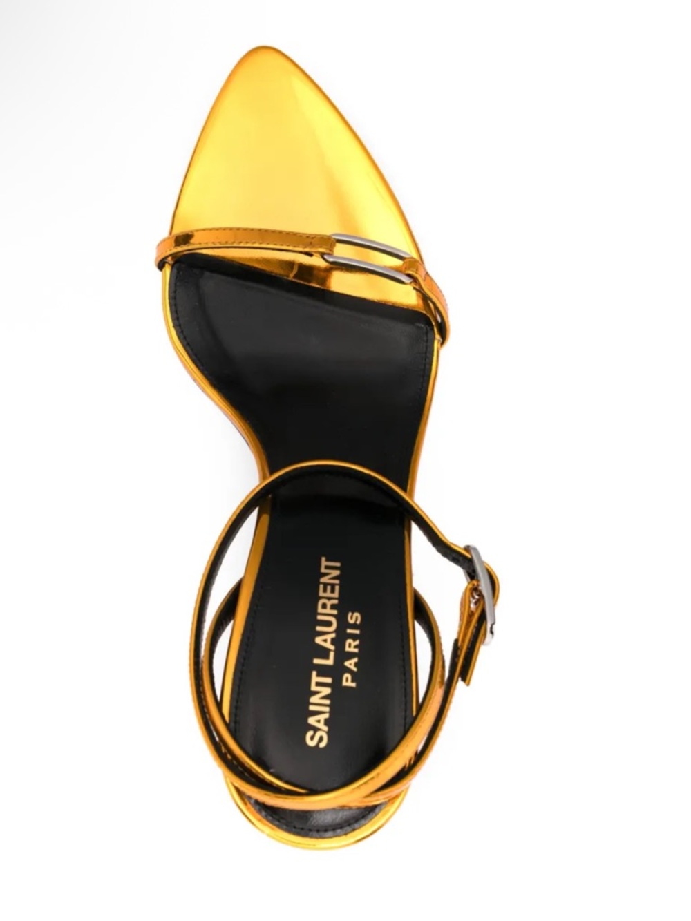Saint Laurent Metallic Gold 75mm Kitty sandals